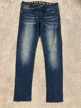 Rock Revival Women's Skinny Jeans - Dark Blue Wash